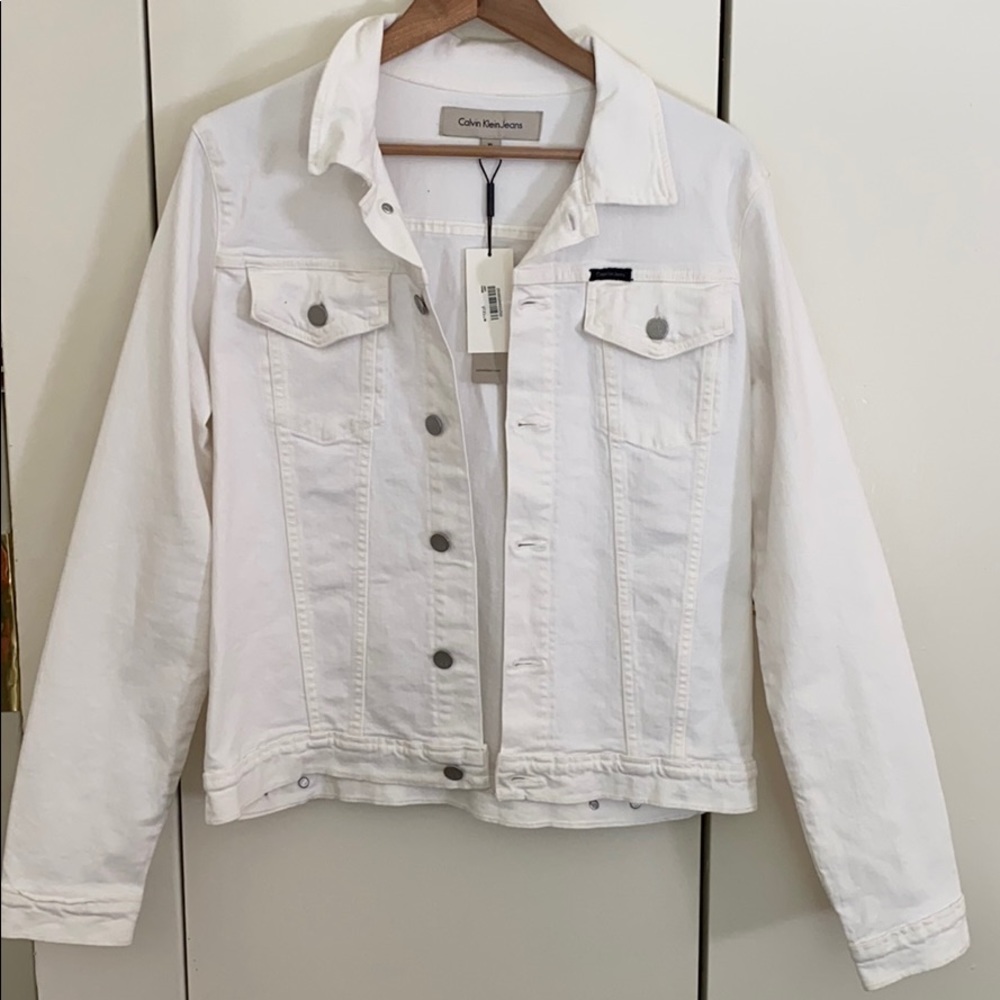 NWT Calvin Klein white denim jacket